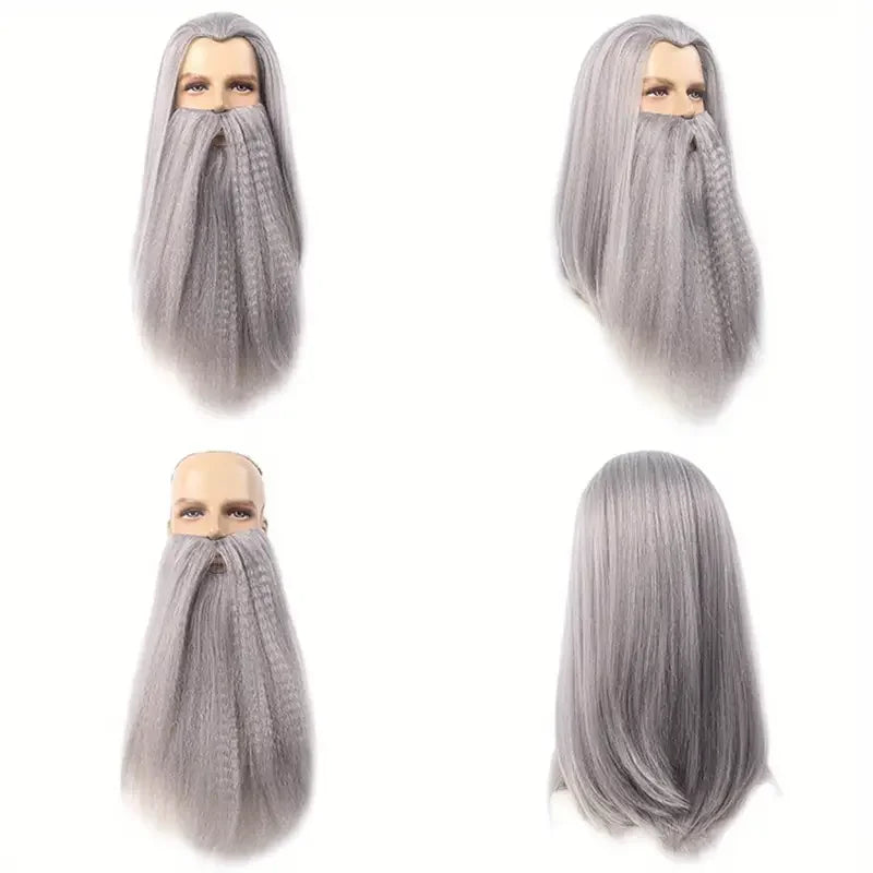 A sleek 20-inch Wavy Synthetic,Wizard Cosplay Wig – Perfect For Halloween,Christmas,And Everyday Party Gatherings J47801S