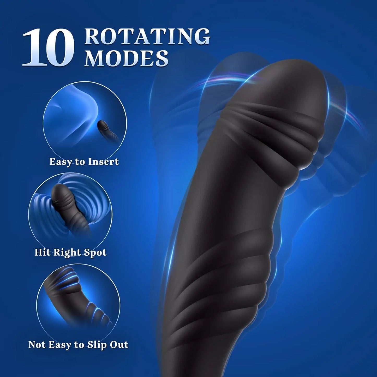Prostate Massager Anal Vibrator for Men Gay With 10 Vibrating Cock Ring APP 10 Intense Rotating Male Sex Toy Butt Plug for Men