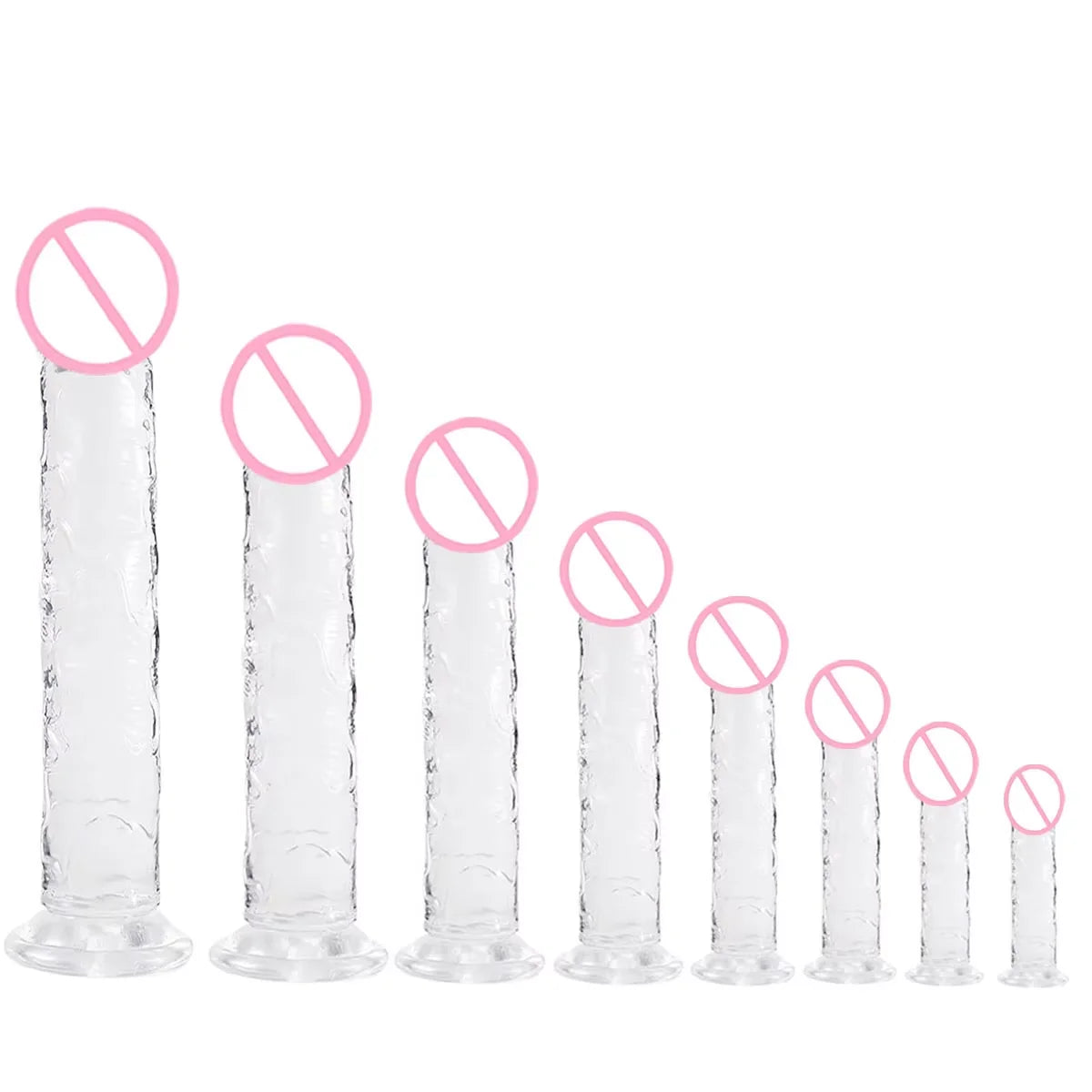 Super Cheap 7 Sizes 5 Colors Realistic Soft Jelly Dildo Suction Cup Adult Sex Toy for Women and Men Vaginal and Anal Masturbator
