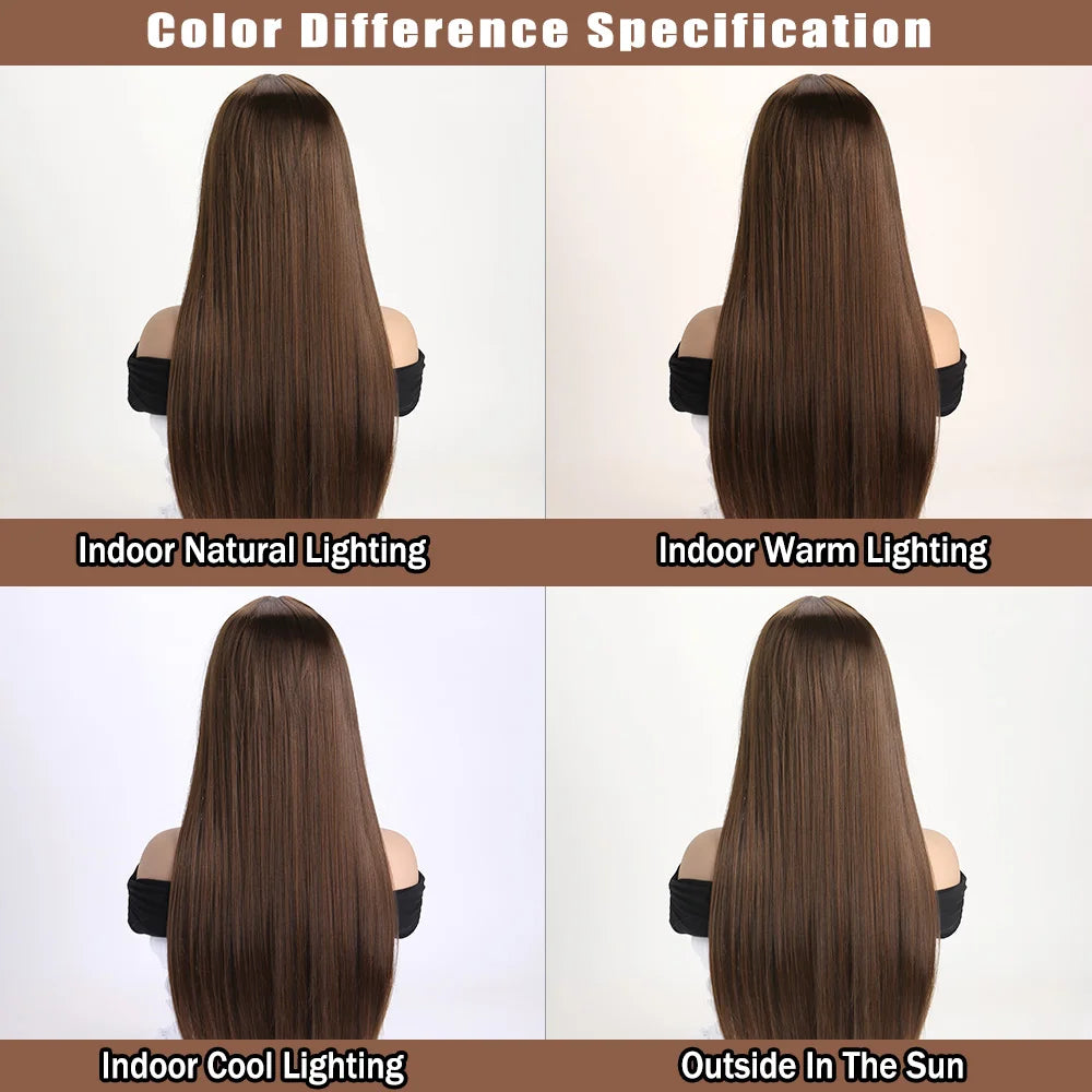 26Inch Colour Wig Long Straight Synthetic Wig for Women Fashion Wig for for Daily Halloween   Costume Party Cosplay ﻿