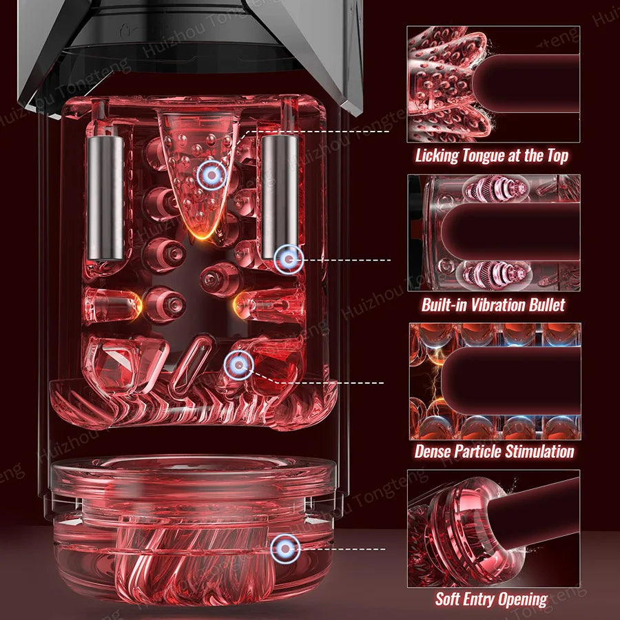 Telescopic Rotation Masturbator Cup Vagina Masturbation Blowjob Adults Sex Toys for Men Male Piston Automatic Mastubator