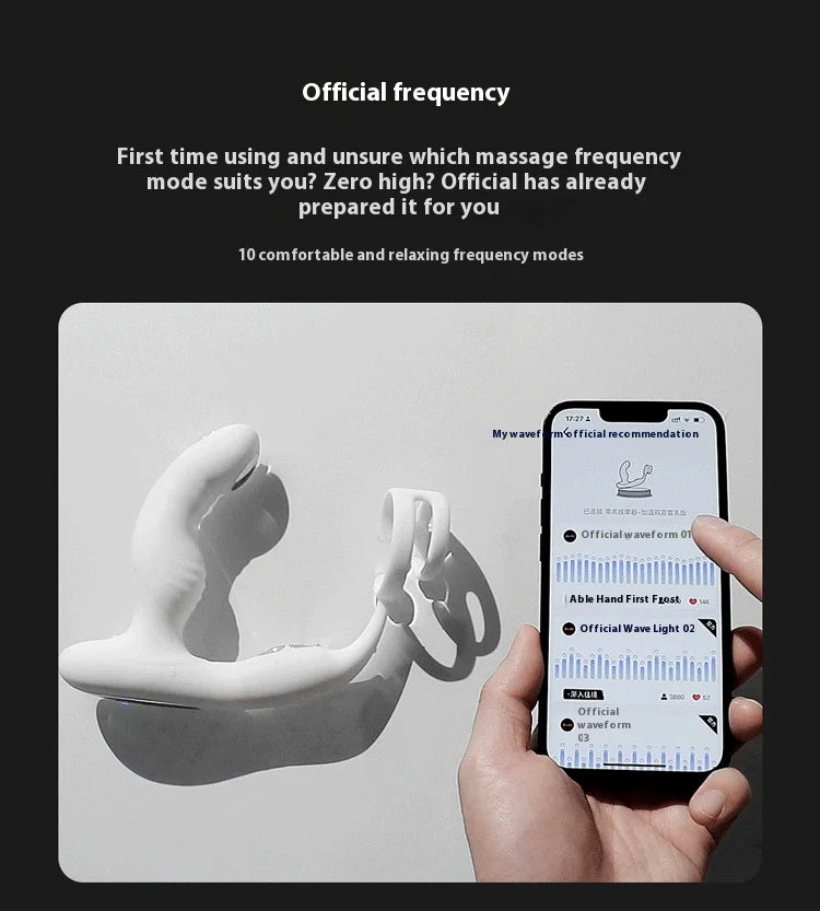 APP Remote Control Prostate Massager with Pulse Electric Shock Heating Vibrations Delayed Ejaculation Ring for Men Adult Toys