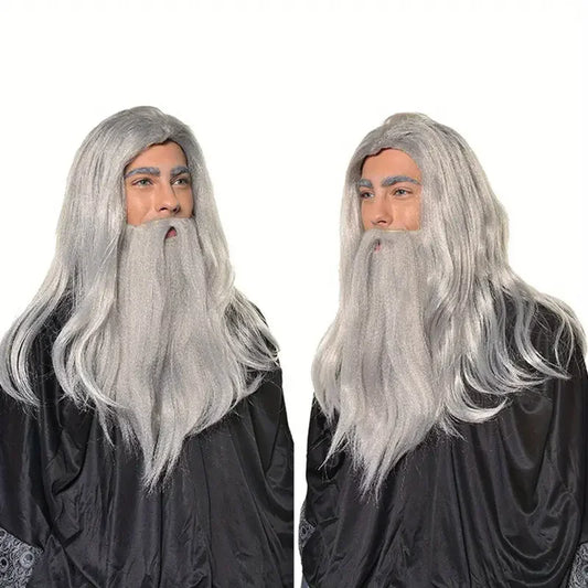 A sleek 20-inch Wavy Synthetic,Wizard Cosplay Wig – Perfect For Halloween,Christmas,And Everyday Party Gatherings J47801S
