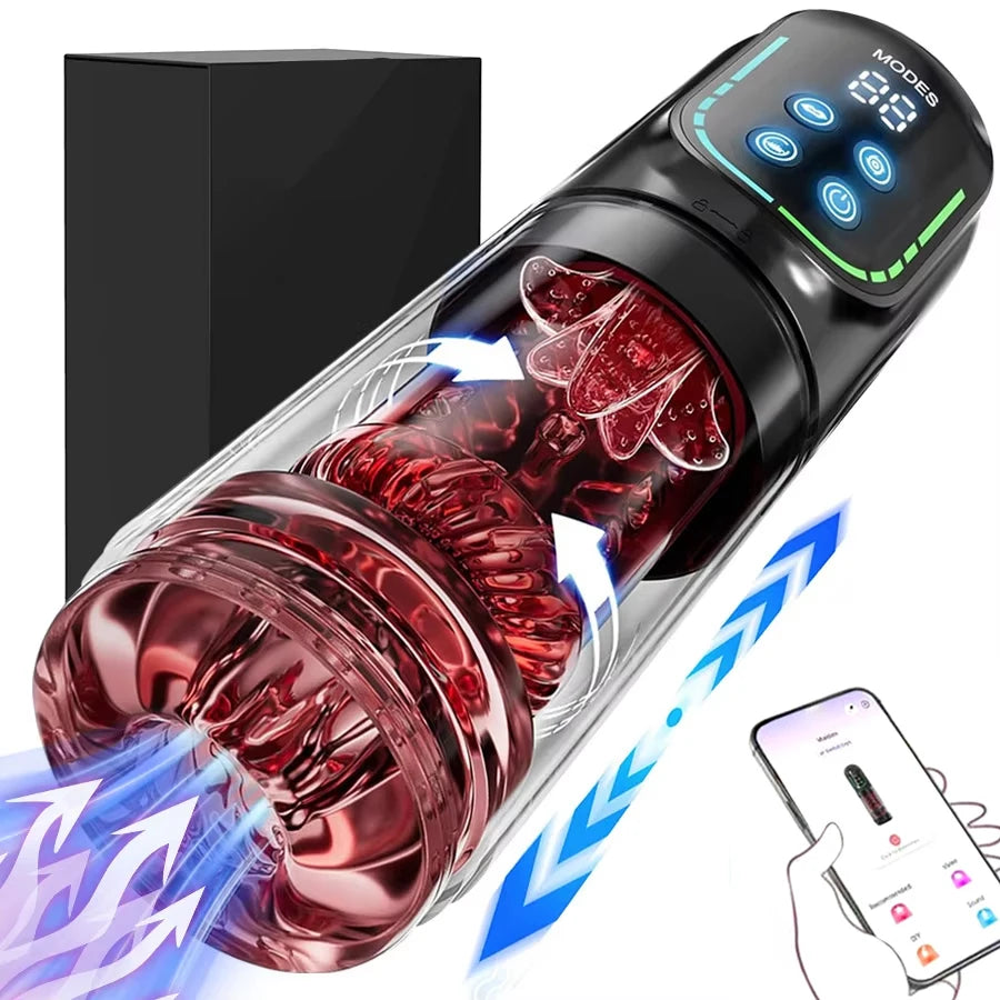 Telescopic Rotation Masturbator Cup Vagina Masturbation Blowjob Adults Sex Toys for Men Male Piston Automatic Mastubator