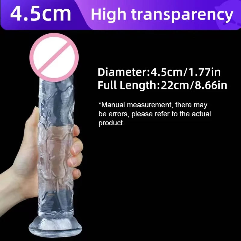 Transparent Soft Jelly Dildo Realistic Fake Dick Penis Suction Cup Dildo Realistic Sex Toys For Lesbian Women Female Masturbator