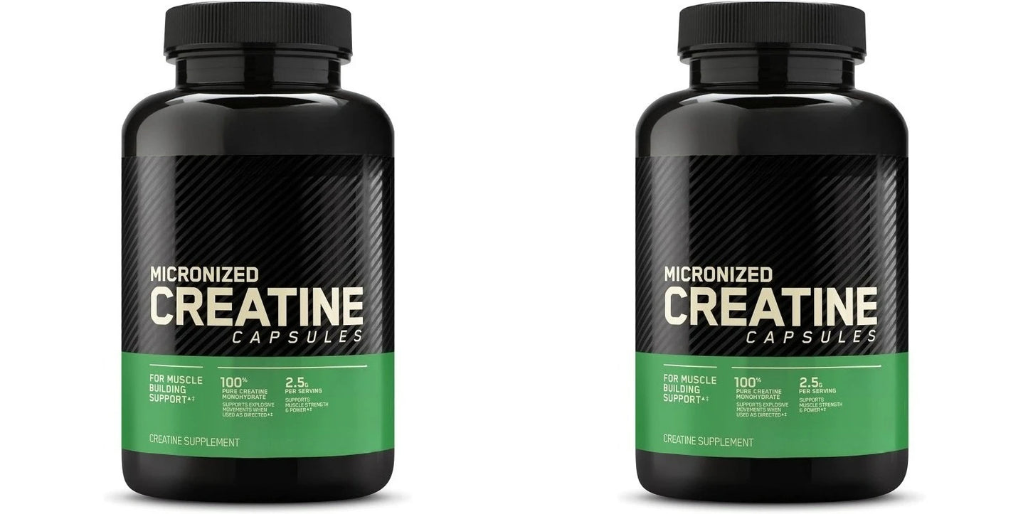 Micronized Creatine Monohydrate Capsules 2.5g Per Serving, 60 Count, Fitness Supplement for Strength Training & Muscle Support