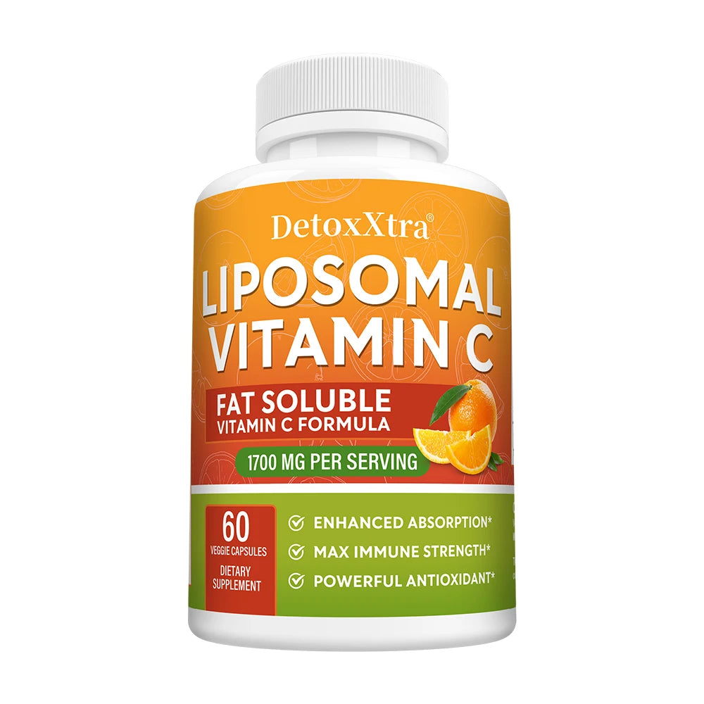 Liposomal Vitamin C 1700mg, High Absorption, Powerful Antioxidant, Supports Collagen Production, Immune & Skin Health