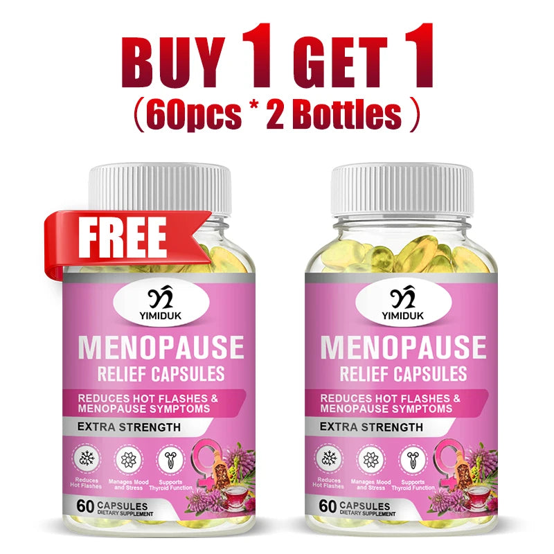 Buy 2 Get 2 Free! Natural Menopause Relief Supplement, for Reduces Hot Flashes & Night Sweats, Mood Balance & Better Sleep