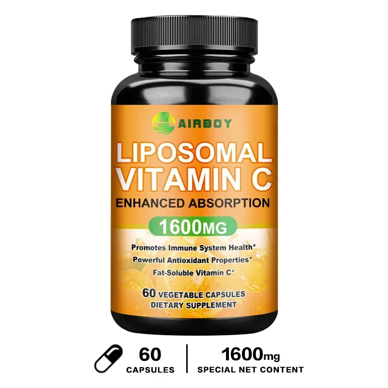 Liposomal Vitamin C 1600mg - Promotes Collagen Production, Immune Support, Powerful Antioxidant