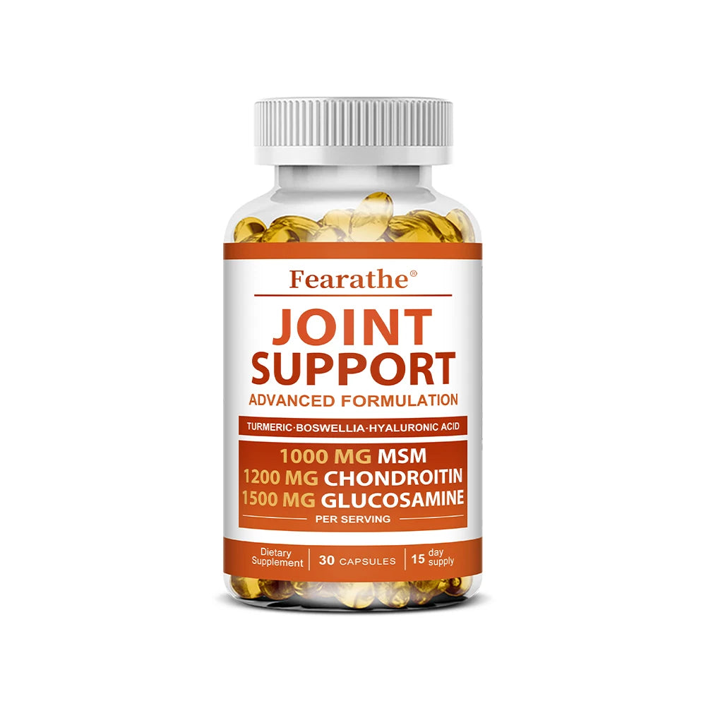 Glucosamine Chondroitin Turmeric Msm, Joint Support Supplement Relief Bones, Back, Knees and Hands, 30/60/120 Softgels, NON-GMO
