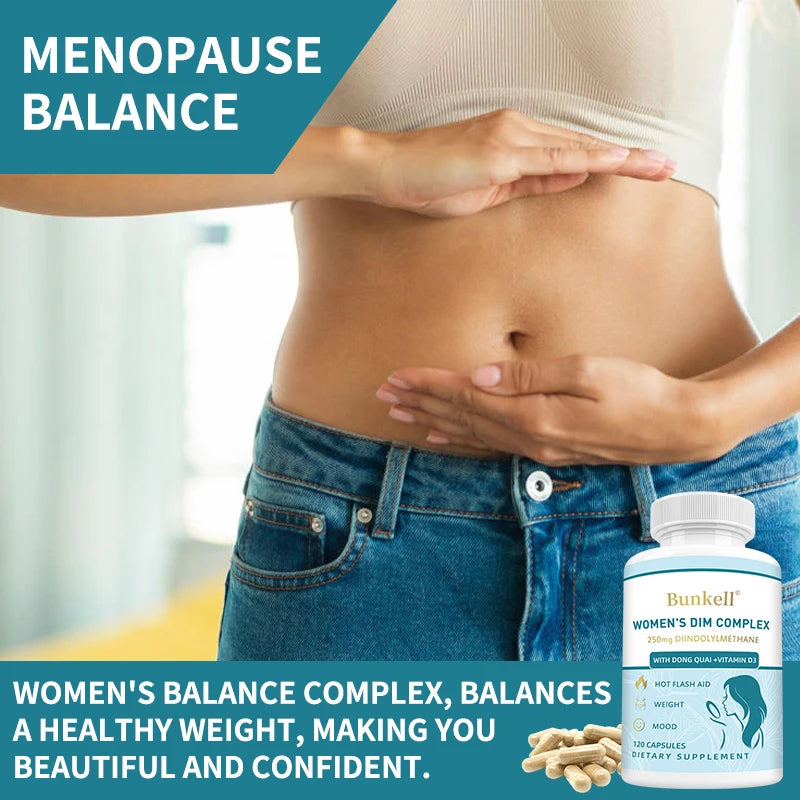 DIM Supplement with BioPerine Extract - Hormone Balance for Menopause & Prostate Health, Metabolism Boost, Body Balance