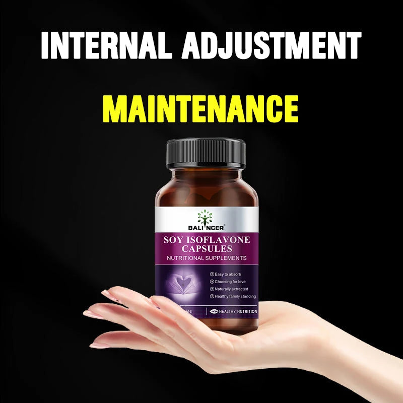 Soy Isoflavone Capsules, Women's Health Hormone Balance, Menopause Relief, Mood Support, Non-GMO Female Nutritional Supplement