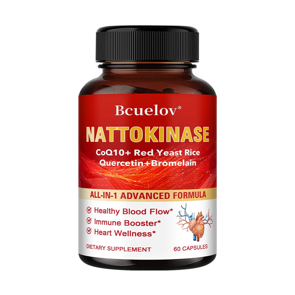 Nattokinase Capsules - Supports Heart and Circulatory Health, Helps Maintain Daily Health, Provides Energy, Non-GMO