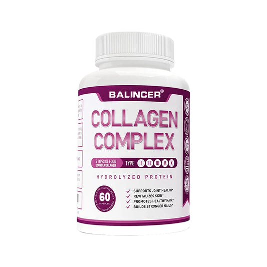 Multi Collagen Capsules, Support Skin Brightening, Anti-Aging, Hair Nail Strength, Joint, Cardiovascular & Gut Digestive Health