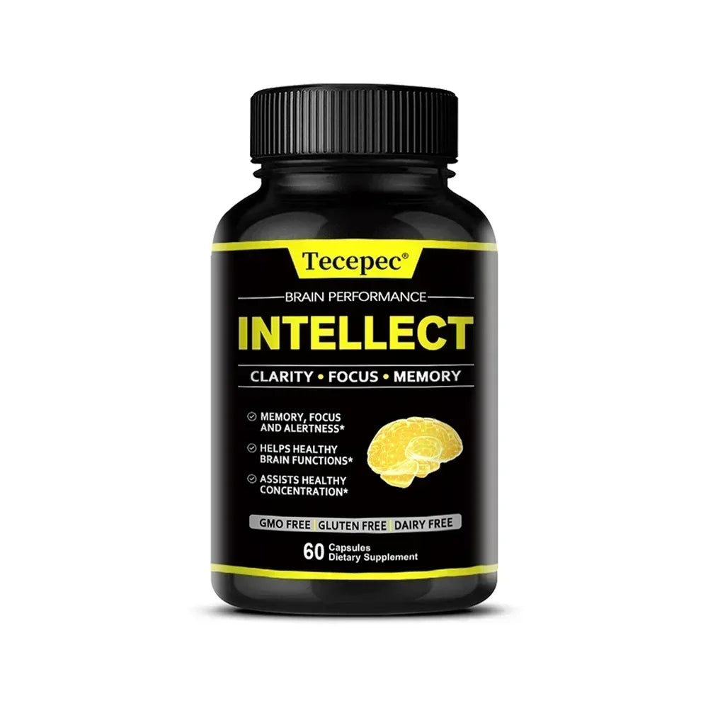 Memory, Focus, Clarity, Energy Brain Supplement - Nootropic Brain Boosters DMAE Bacopa Monnieri & Phosphatidylserine Capsules