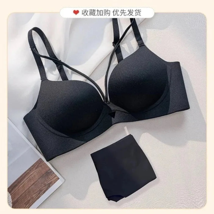 2025 New Arrival Sexy Leopard Print Bra for Woman Small Bust Lift Enhances Fullness Wire-Free Desire Seamless Bra Underwear