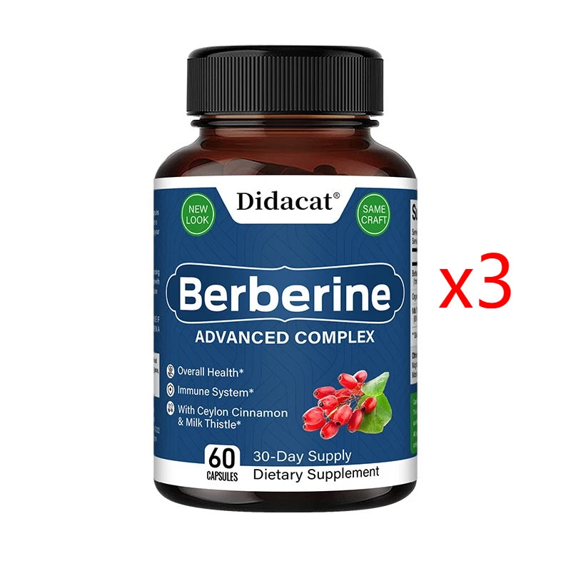 Organic Berberine Capsules - Blood Sugar Balance, Cardiovascular Health, Support Digestion,Promote Metabolism