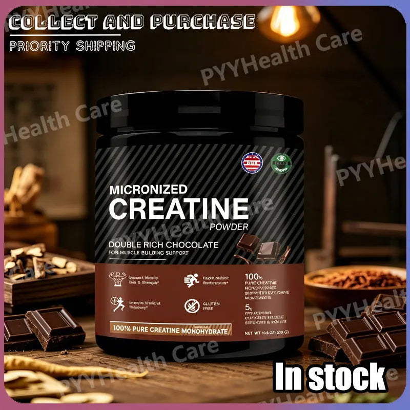 Creatine Monohydrate Powder Muscle Builder Supplements for Women and Men Boosts Exercise Performance Energy Chocolate 300g