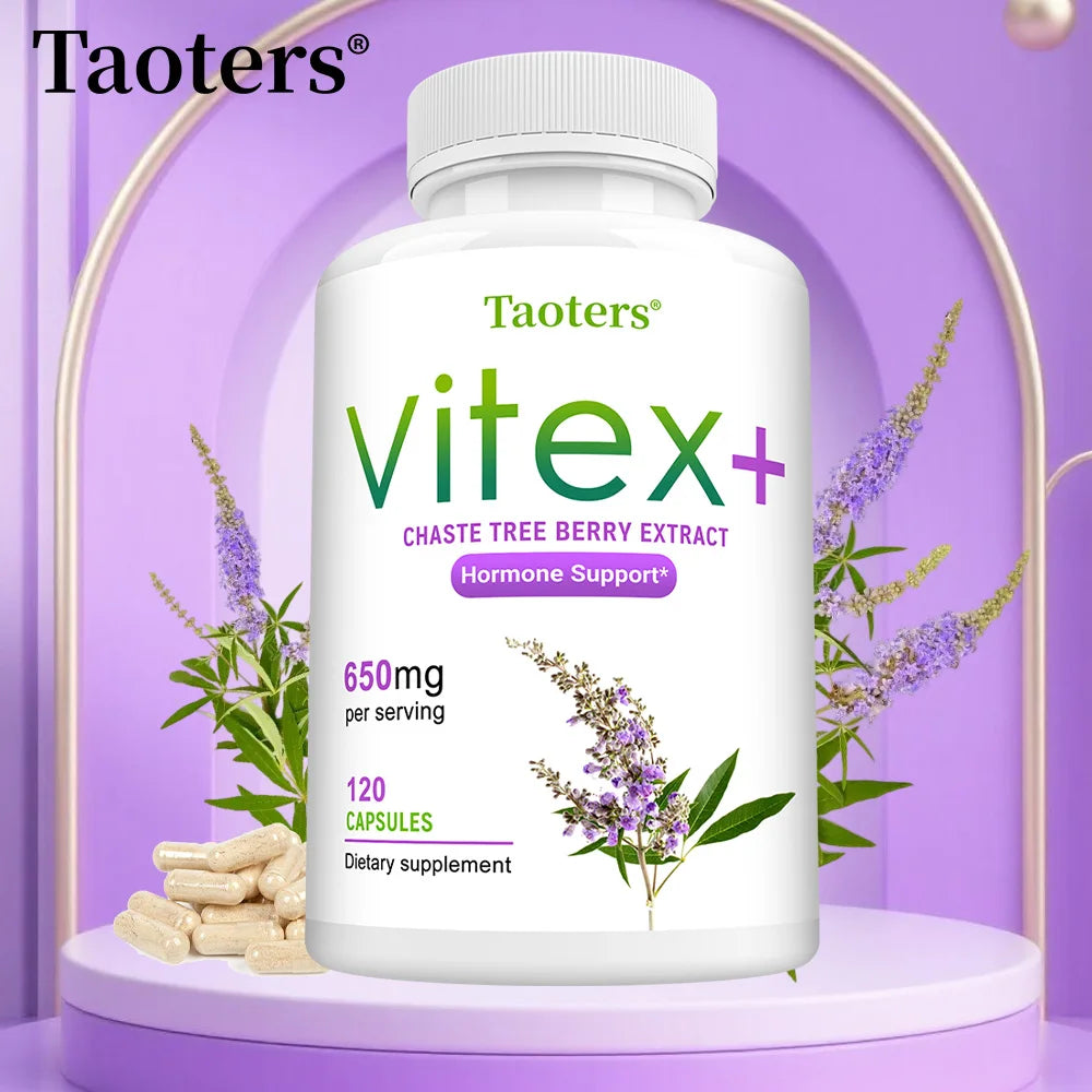 Vitex Berry Extract, Complete Herbal Supplement for Women's Menopause, Improves Skin, Regulates Mood, Promote Sleep, Non-GMO