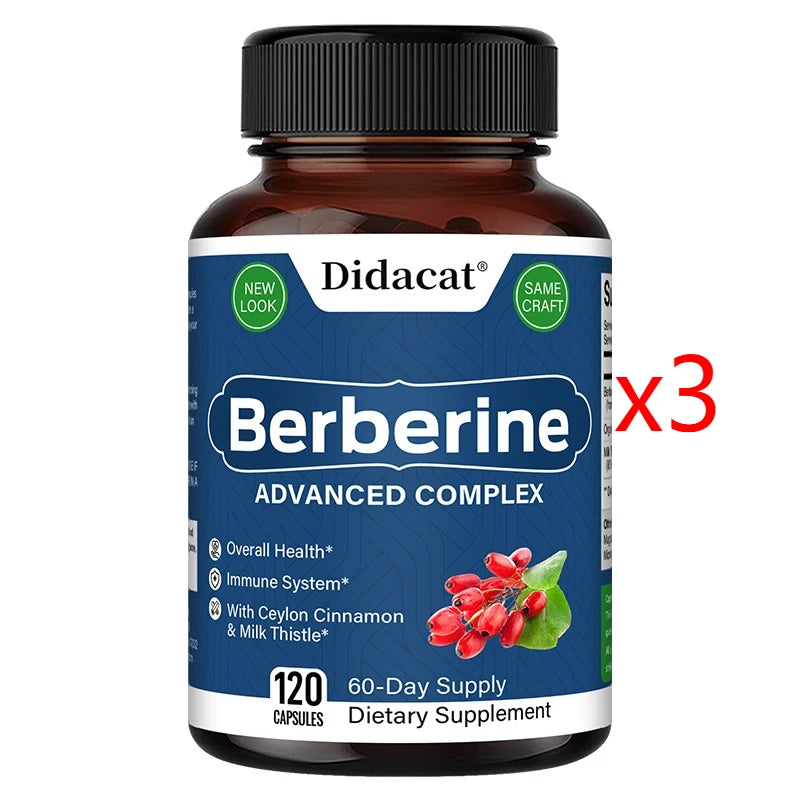 Organic Berberine Capsules - Blood Sugar Balance, Cardiovascular Health, Support Digestion,Promote Metabolism