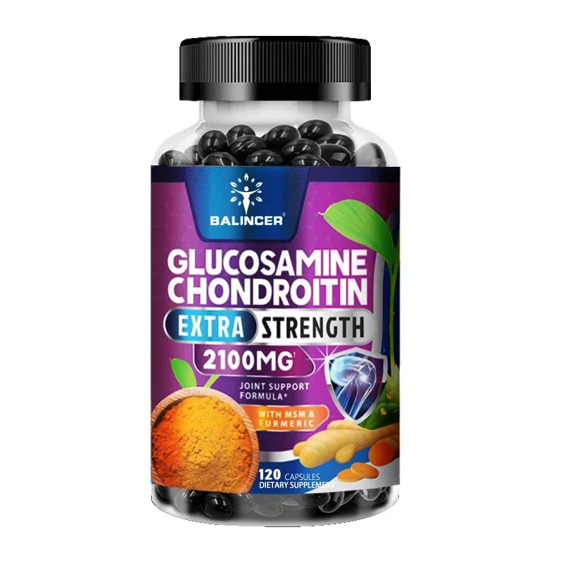 Glucosamine Chondroitin Turmeric & MSM - Joint Health Supplement, Antioxidant, Helps Relieve Back, Knees and Hand Pain