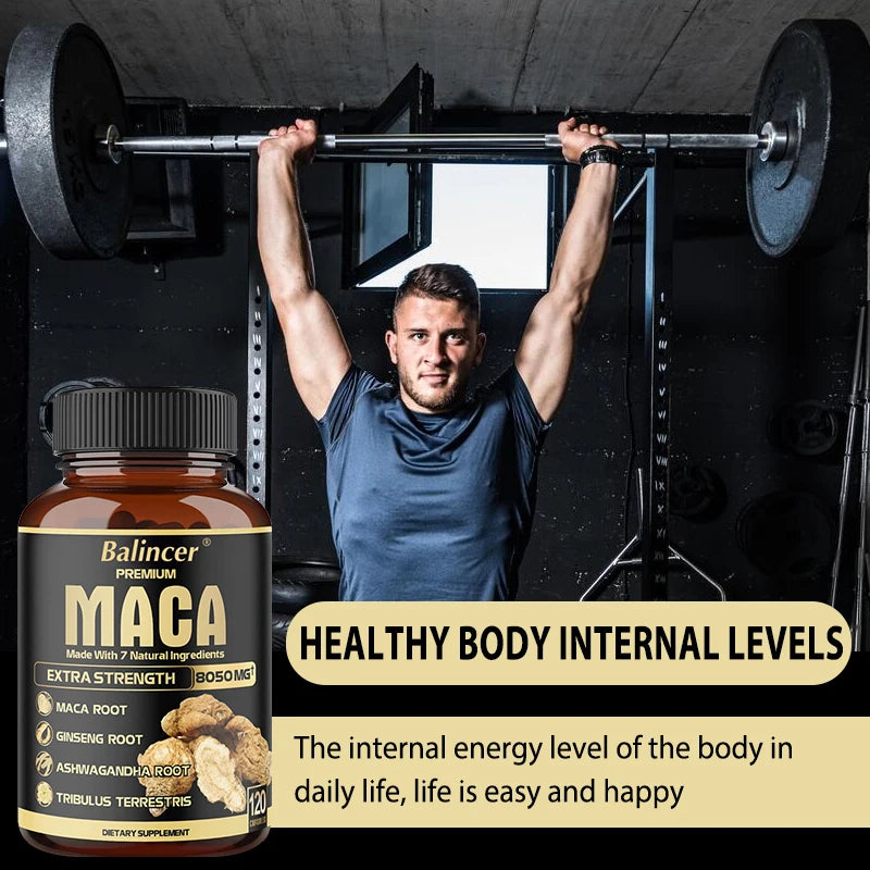 Powerful Maca Capsules, Boosts Vitality and Performance, Essential for Men, Supplement for Boosting Endurance and Strength