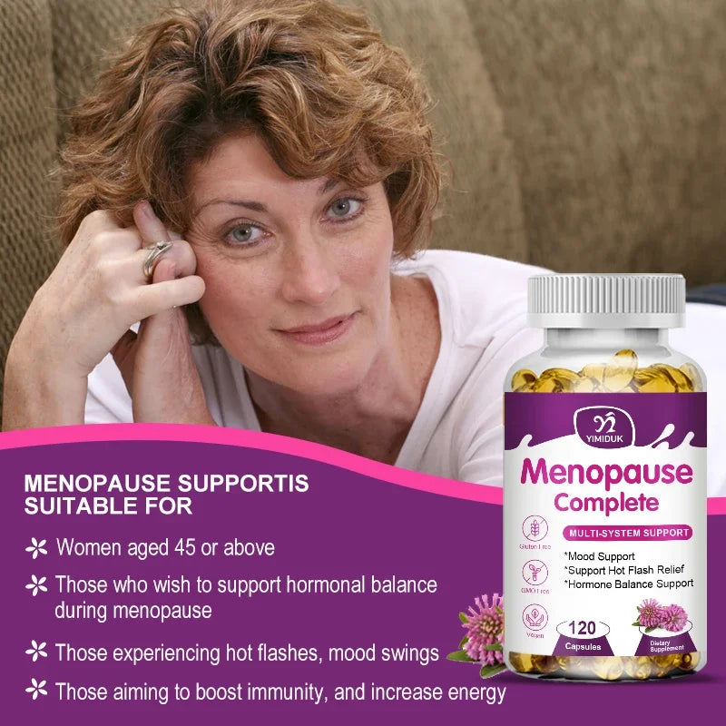 Buy 1 Get 1 Free! Menopause Complete Supplement, for Hot Flash Relief, Hormone Balance & Mood, Soothes Joint Discomfort, Vegan