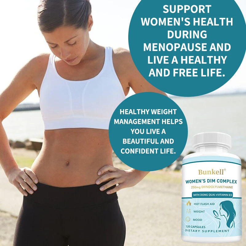 DIM Supplement with BioPerine Extract - Hormone Balance for Menopause & Prostate Health, Metabolism Boost, Body Balance