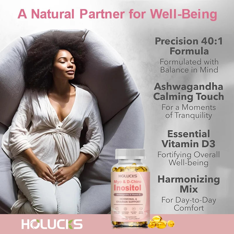 Buy 1 Get 1 Free! Premium Inositol Supplement, Supports Women's Hormonal Wellness, PCOS Relief, Metabolic Health, Emotional Calm