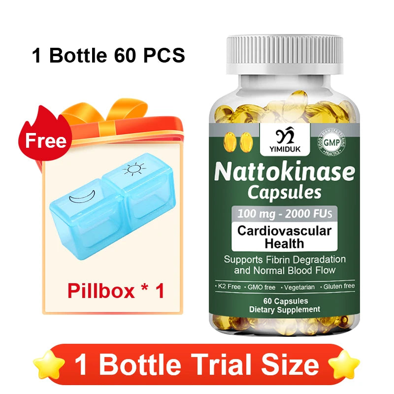 YIMIDUK Premium Nattokinase Supplement, Supports Heart Health, Normal Blood Flow, Fibrin Degradation & Circulatory Wellness