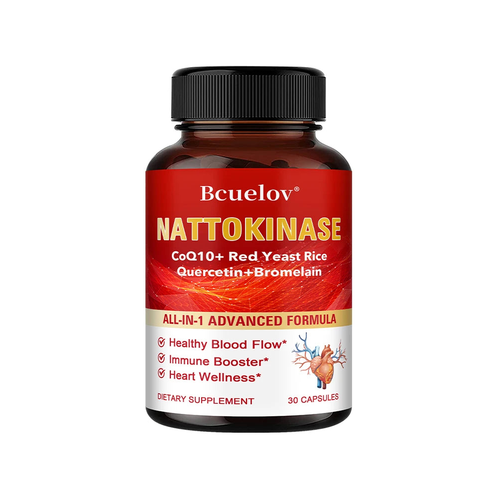 Nattokinase Capsules - Supports Heart and Circulatory Health, Helps Maintain Daily Health, Provides Energy, Non-GMO