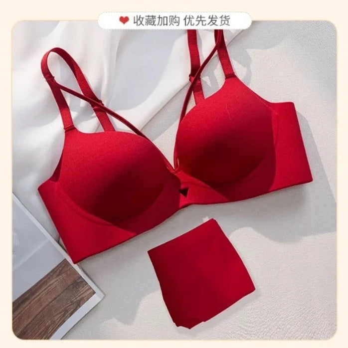 2025 New Arrival Sexy Leopard Print Bra for Woman Small Bust Lift Enhances Fullness Wire-Free Desire Seamless Bra Underwear