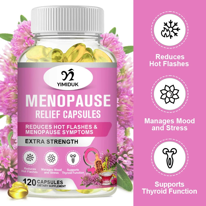 Buy 2 Get 2 Free! Natural Menopause Relief Supplement, for Reduces Hot Flashes & Night Sweats, Mood Balance & Better Sleep