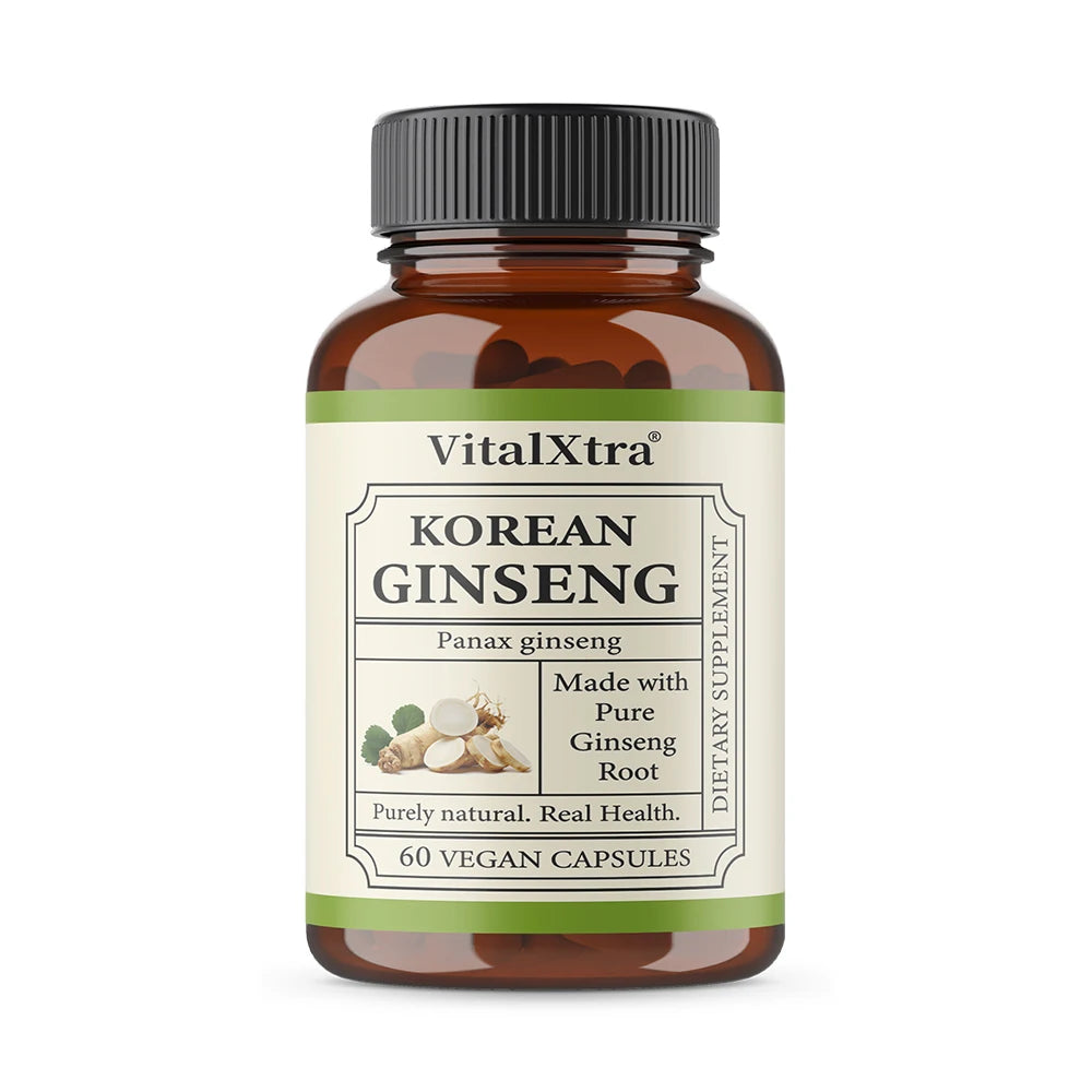 1000mg Korean Ginseng Supplement - High Potency for Energy, Focus, Performance, Vitality & Immune Support, for Men and Women