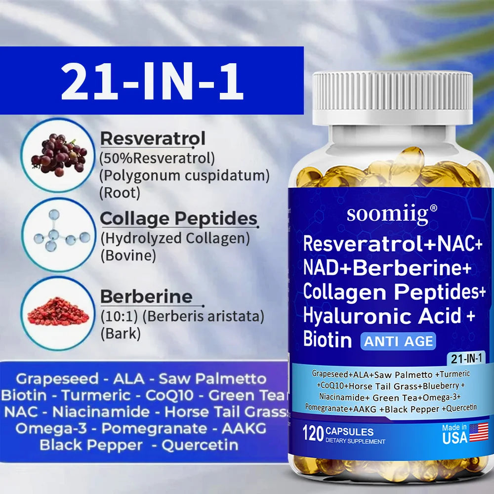 Collagen Capsules - Bone and Joint Health, Anti-aging, Firming Skin, Hair, Nails, Skin Health, Collagen Peptide Supplements