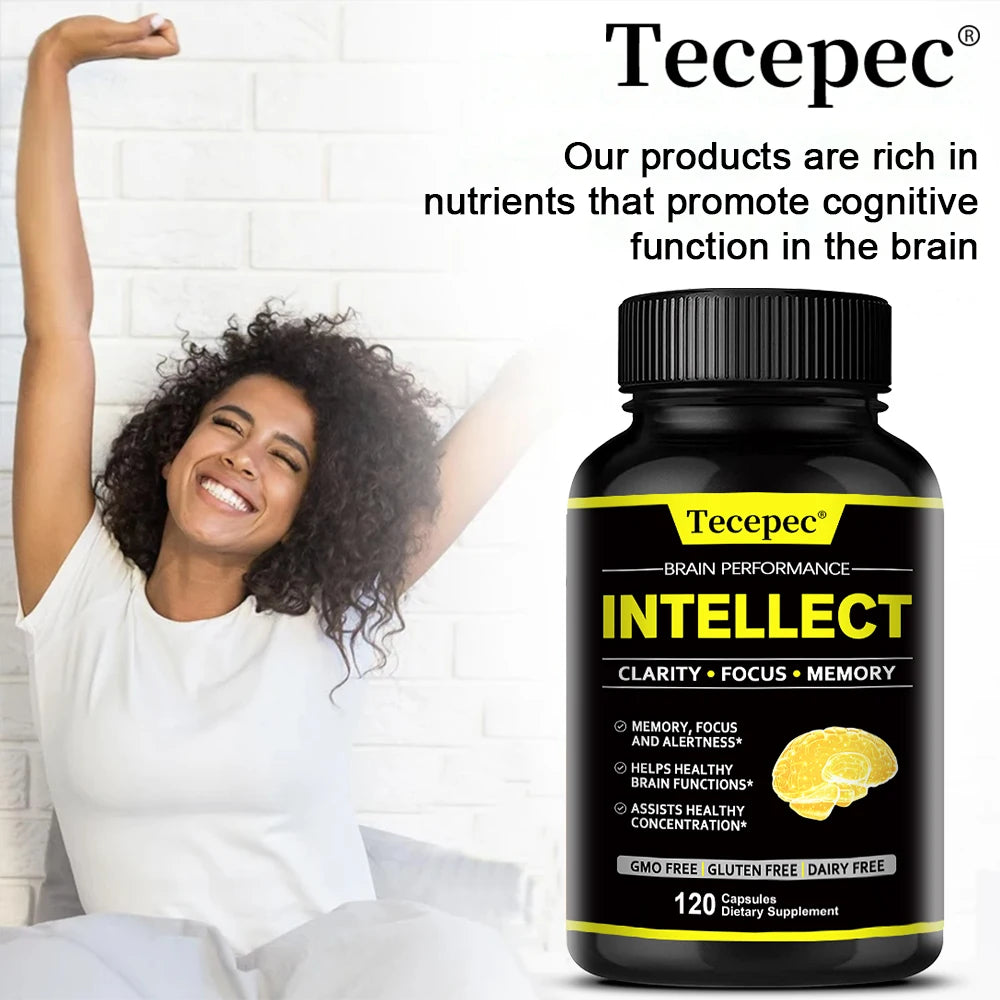 Memory, Focus, Clarity, Energy Brain Supplement - Nootropic Brain Boosters DMAE Bacopa Monnieri & Phosphatidylserine Capsules