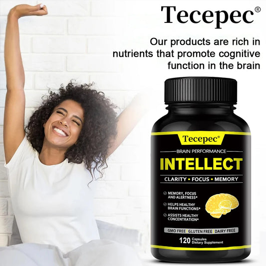 Memory, Focus, Clarity, Energy Brain Supplement - Nootropic Brain Boosters DMAE Bacopa Monnieri & Phosphatidylserine Capsules
