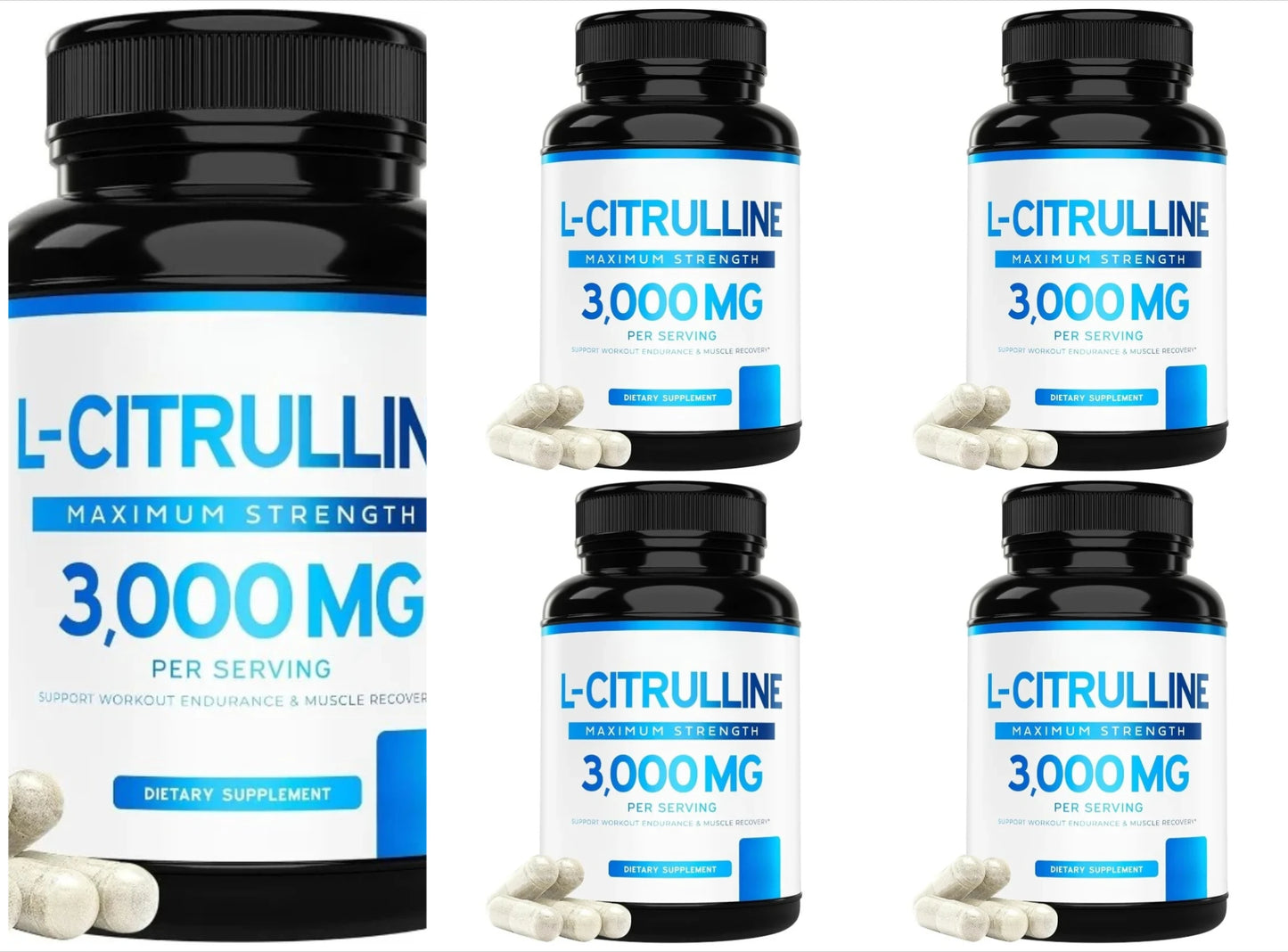 L-Citrulline 3000mg 60 Capsules Supplement for Men & Women Muscle Recovery Support Vegan Non-GMO Fitness Performance