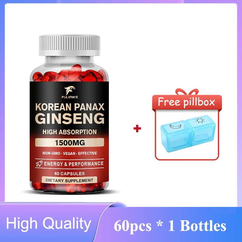 Panax Ginseng 15,000 mg - Red Korean Ginseng Supplement for Men - Extra Strength - Energy, Focus, Productivity & Performance
