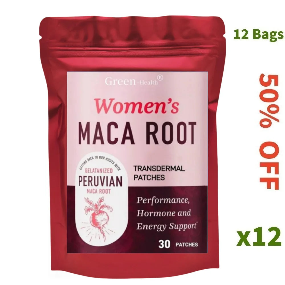 30 Count Women's Maca Root Transdermal Patches Boost Energy Support Hormone Balance And Menopause Symptoms