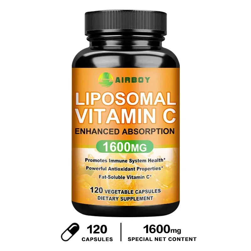 Liposomal Vitamin C 1600mg - Promotes Collagen Production, Immune Support, Powerful Antioxidant