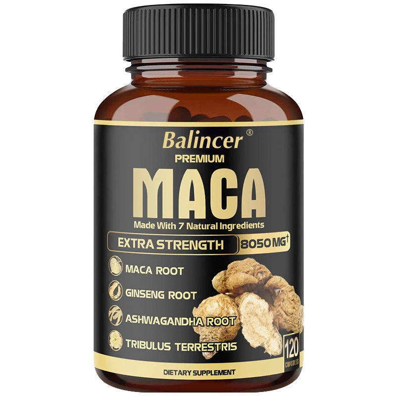 Powerful Maca Capsules, Boosts Vitality and Performance, Essential for Men, Supplement for Boosting Endurance and Strength