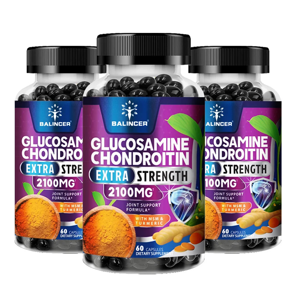 Glucosamine Chondroitin Turmeric & MSM - Joint Health Supplement, Antioxidant, Helps Relieve Back, Knees and Hand Pain
