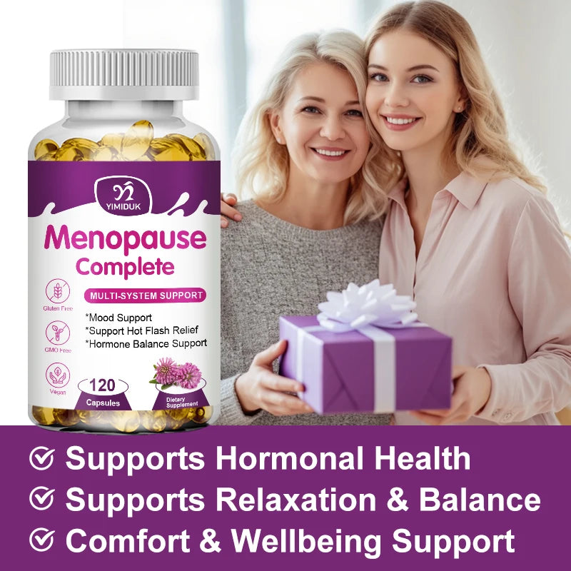 Buy 1 Get 1 Free! Menopause Complete Supplement, for Hot Flash Relief, Hormone Balance & Mood, Soothes Joint Discomfort, Vegan
