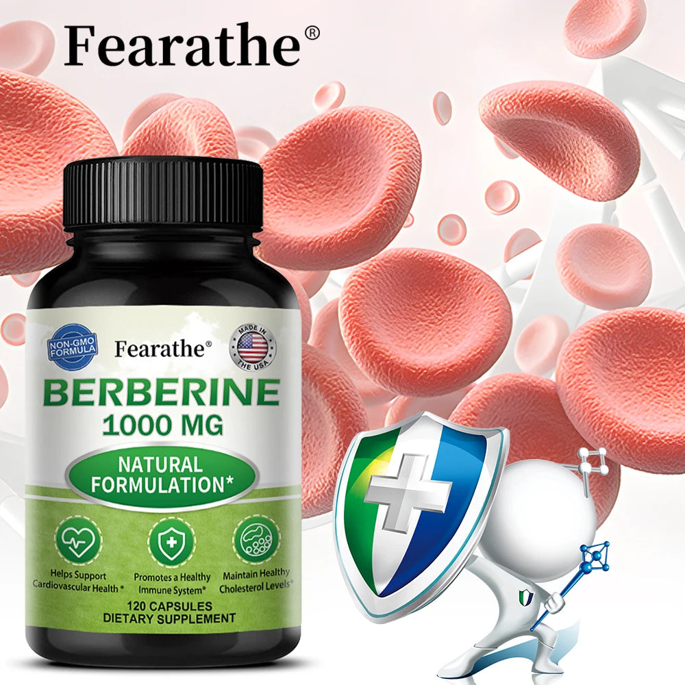 Berberine Supplement 1000mg Berberine HCL - 30/60/120 Capsules - Supports Healthy Metabolic & Cardiovascular Health, Non-GMO