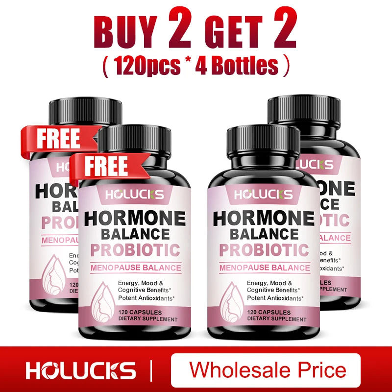 HOLUCKS Hormone Balance Supplement for Women, with Maca Root, Tribulus, Ashwagandha, Support Menopause Relief, Mood & Energy