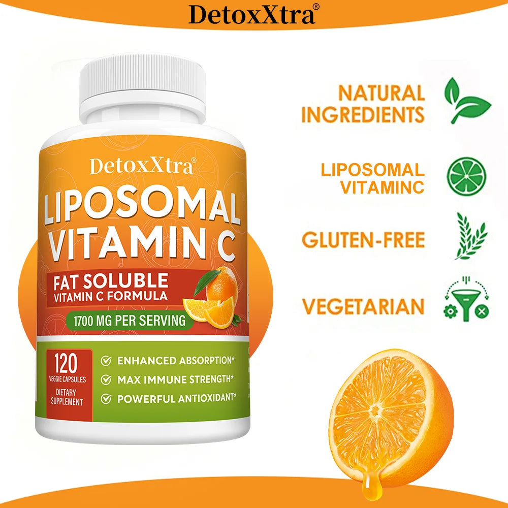 Liposomal Vitamin C 1700mg, High Absorption, Powerful Antioxidant, Supports Collagen Production, Immune & Skin Health