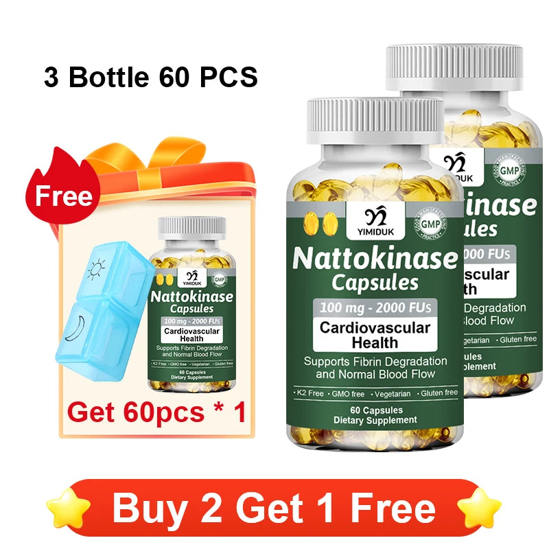YIMIDUK Premium Nattokinase Supplement, Supports Heart Health, Normal Blood Flow, Fibrin Degradation & Circulatory Wellness