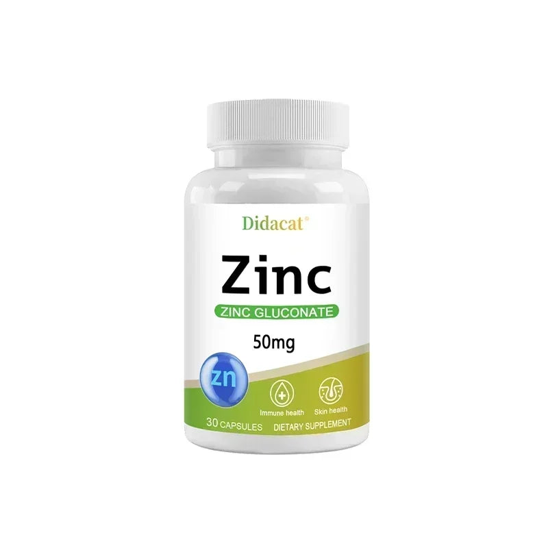 Zinc 50 Mg - with Zinc Gluconate, A Well-absorbed Zinc Supplement for Antioxidant and Immune Function and Skin Health