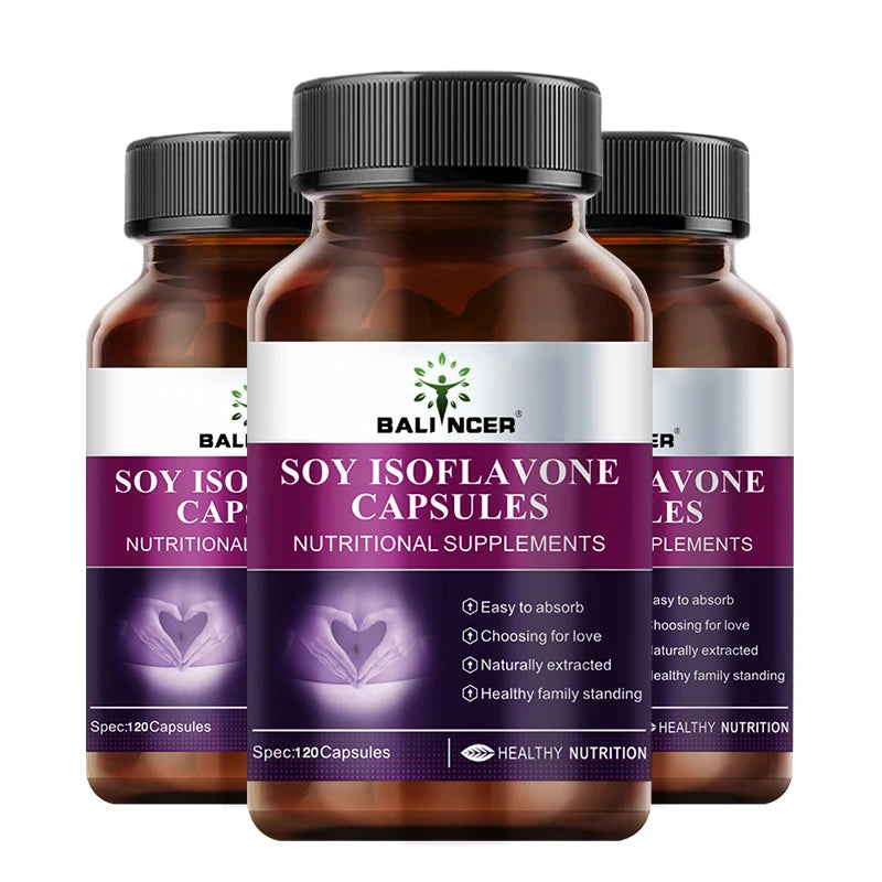 Soy Isoflavone Capsules, Women's Health Hormone Balance, Menopause Relief, Mood Support, Non-GMO Female Nutritional Supplement